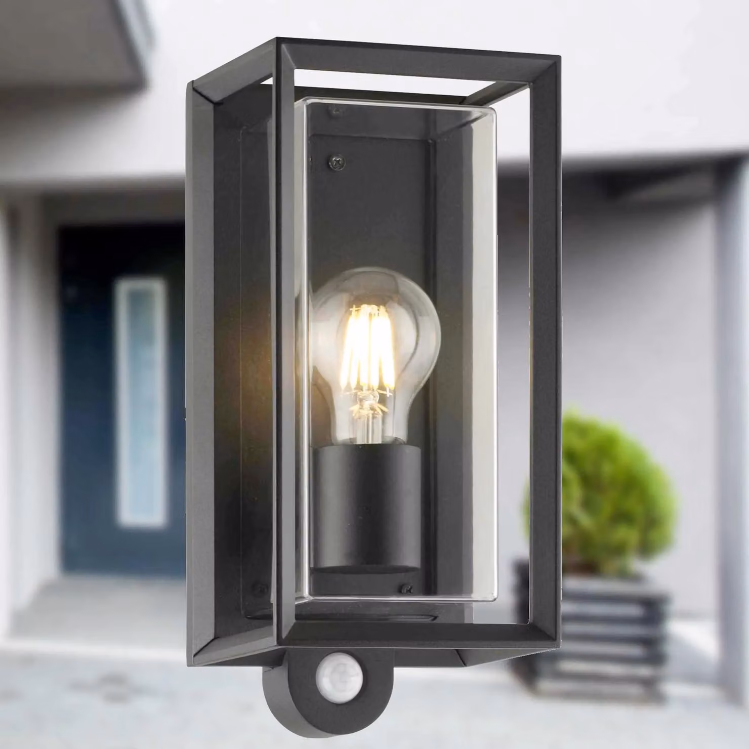 First Choice Lighting Brandon Set of 2 Black Motion Sensor Outdoor Wall Lights with Timer and LED Compatibility – 5