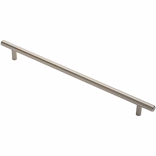 Loops Round T-Bar Cabinet Pull Handle in Brushed Silver, 348 x 12 mm, 288 mm Fixing Centres