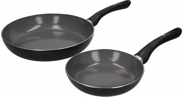 MasterClass Can-to-Pan Ceramic Non-Stick Aluminium Frying Pan Set of 2 in Grey or Black – 2
