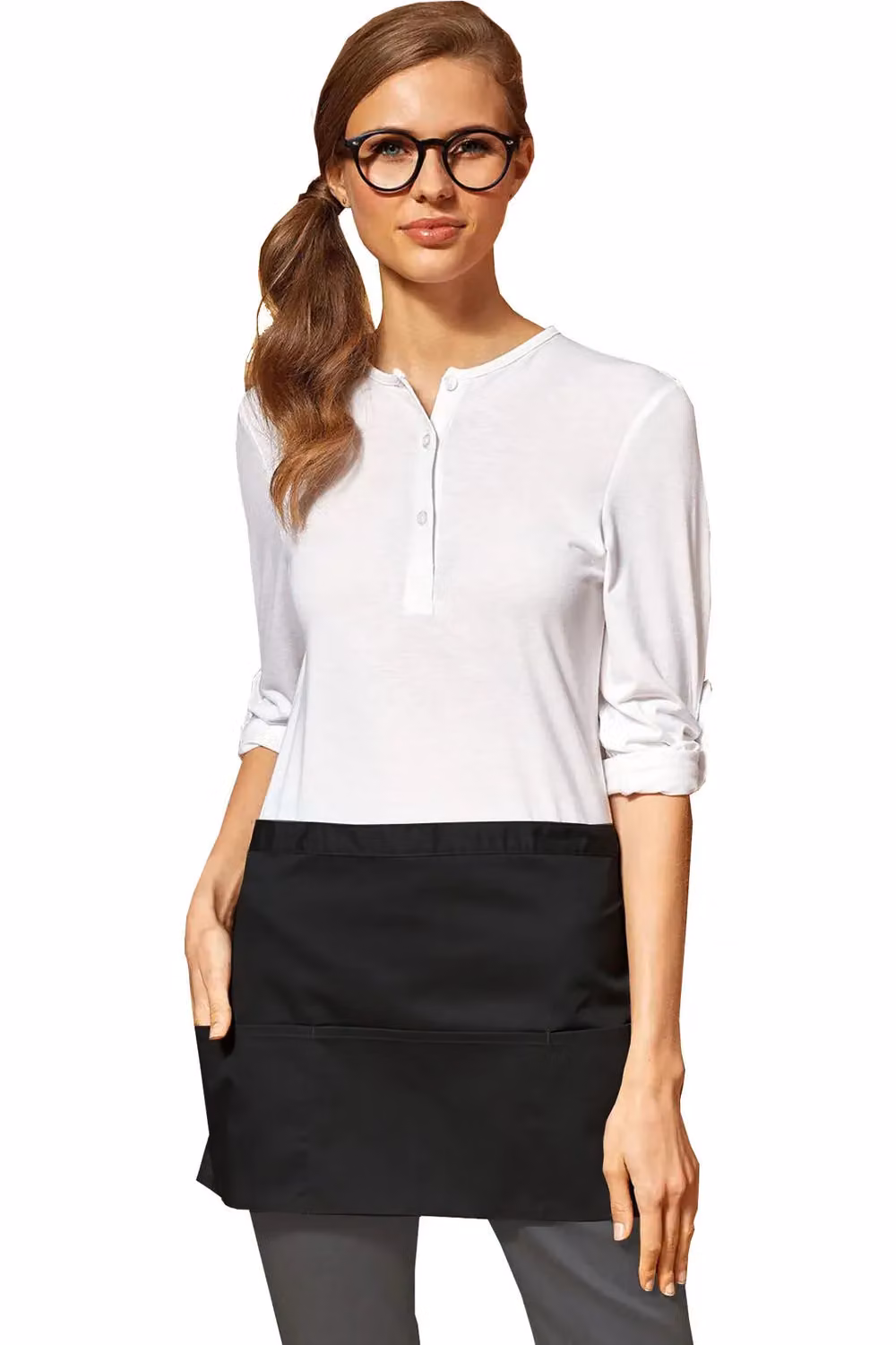 Premier Women's 3 Pocket Poly-Cotton Workwear Apron in Black – 2