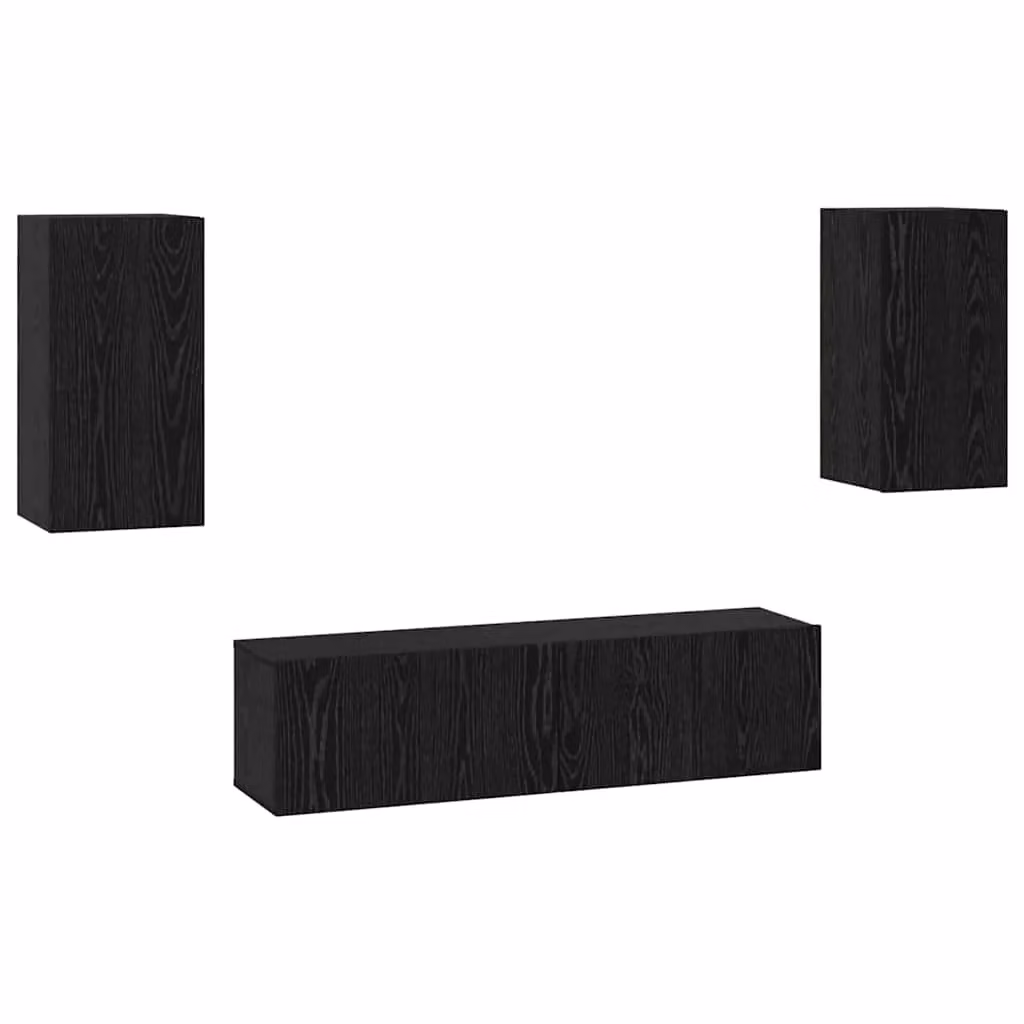 Berkfield Home Wall-mounted TV Cabinet with Storage and Door in Black Oak, W/D/H: 60 x 30 x 30 cm – 2