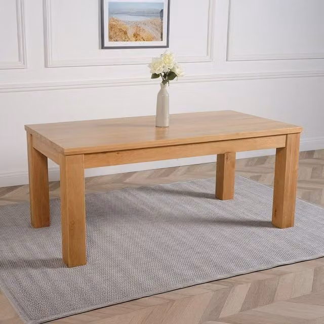 Thats Furniture Dakota Chunky Oak Dining Table, Brown, W/D/H: 92 x 92 x 75 cm