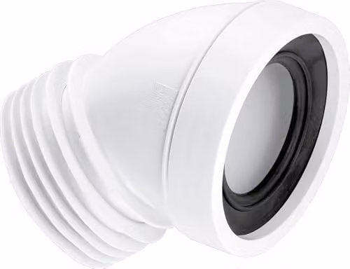 McAlpine 45 Degree Angle Rigid WC Connector in White – 3