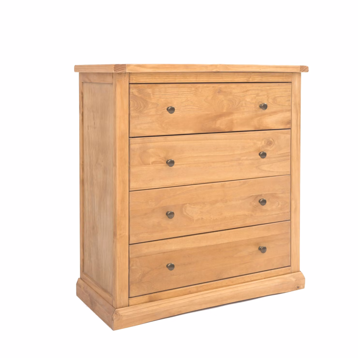 Cabinet Bits Lucca 4 Drawer Chest of Drawers in Rustic Brown Pine with Gold Knobs – 2