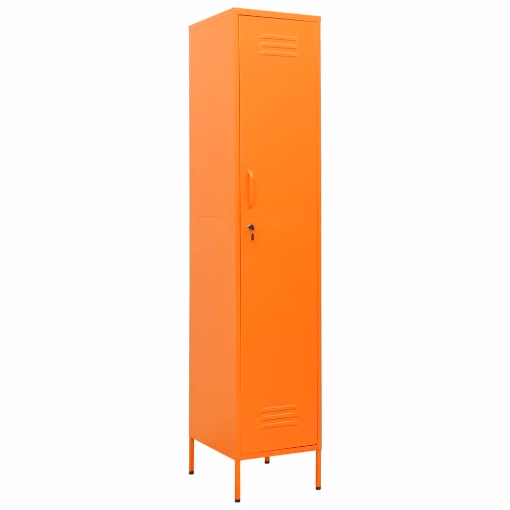 Berkfield Home Orange Steel Locker Cabinet with Internal Shelves and Lock, W/D/H: 35 x 46 x 180 cm – 2