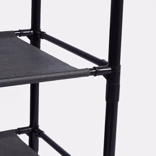 OHS Metal Hallway Coat Stand and Shoe Rack with 16 Hooks, Black, H x W x D: 169 x 64 x 26 cm – 3