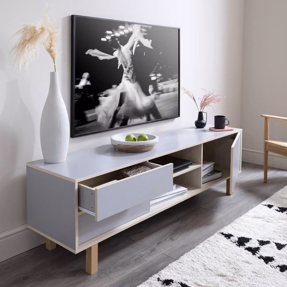 Nöa and Nani Järstorp Modern TV Unit in Grey and White Finish – 2