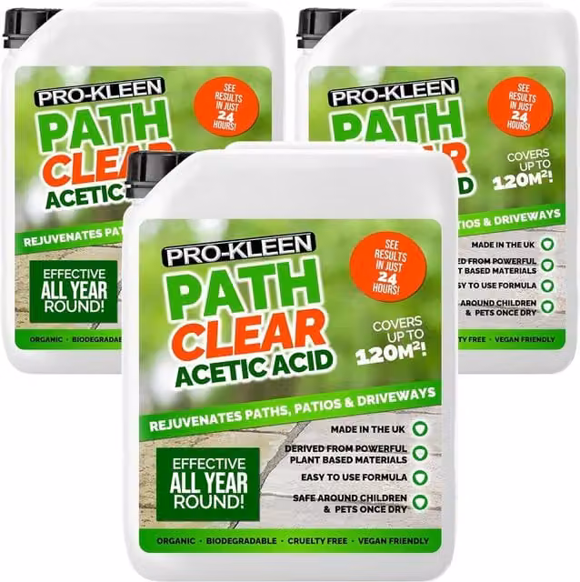 Pro-Kleen Path Cleaner with Acetic Acid for Driveways and Stone, 15 l