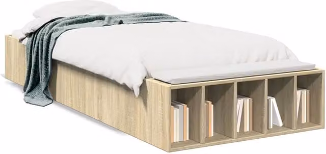 Berkfield Home Sonoma Oak Bed Frame in Brown, W/D/H: 100 x 200 cm – 1