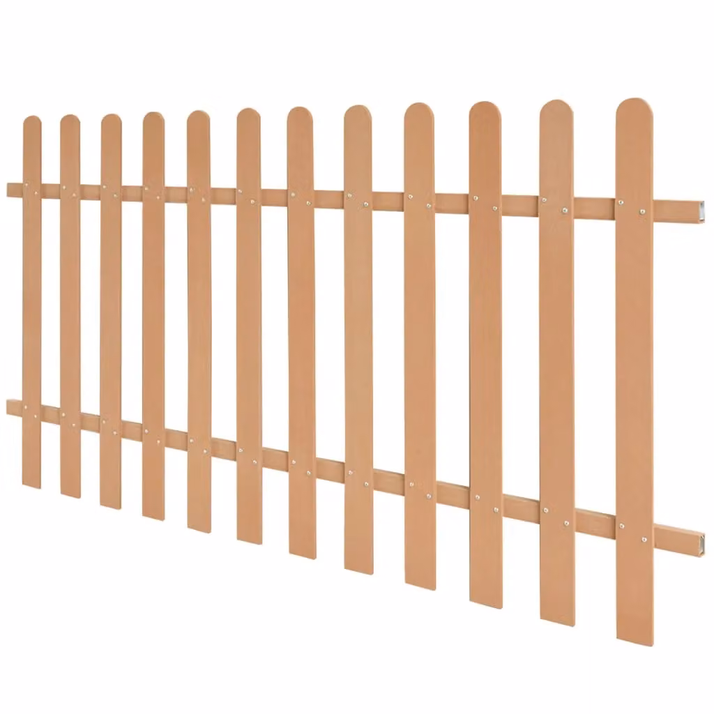 Berkfield Home Brown WPC Palisade Picket Fence, W: 200 cm, H: 100 cm – 2