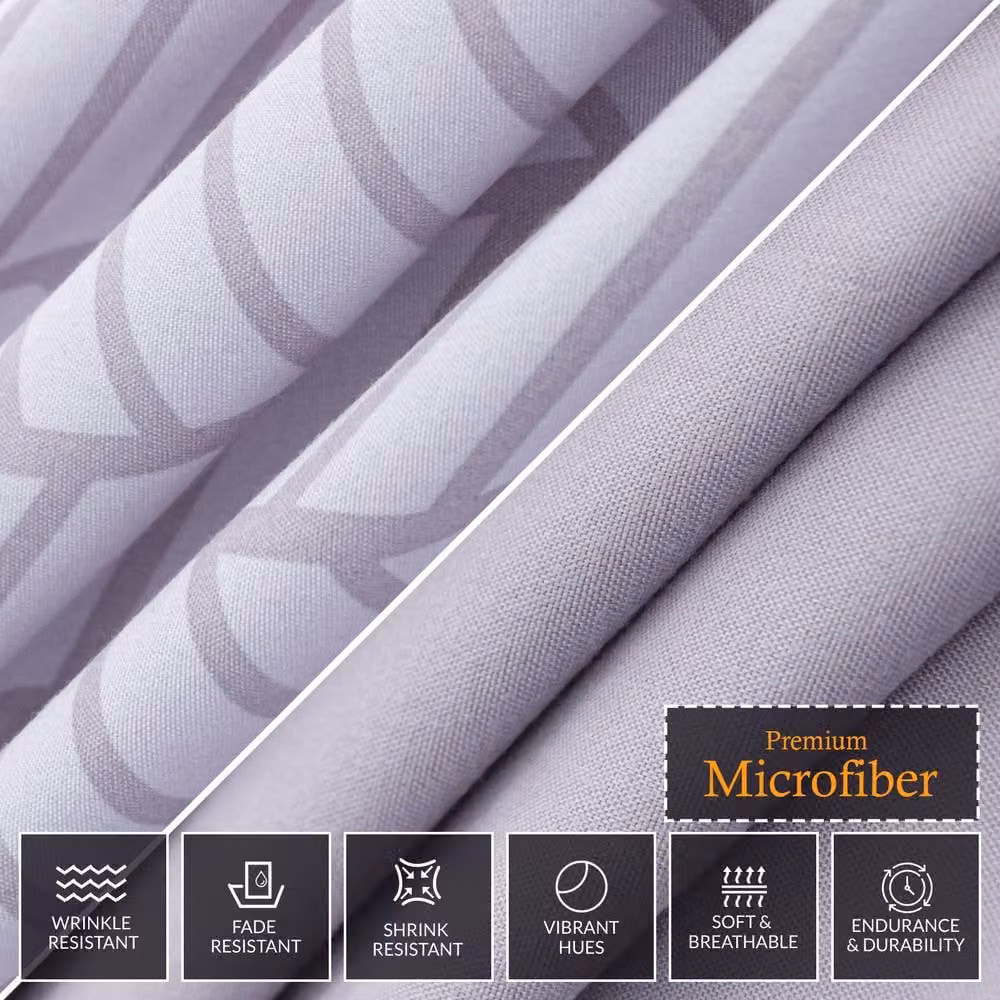 Grace Reversible Brushed Microfibre Duvet Cover and Pillowcase Set in Grey, W: 140 cm x L: 200 cm – 3