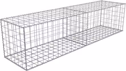 TCS Geotechnics Galvanised Steel Welded Wire Mesh Gabion Baskets, Silver, W/D/H: 200 x 50 x 50 cm