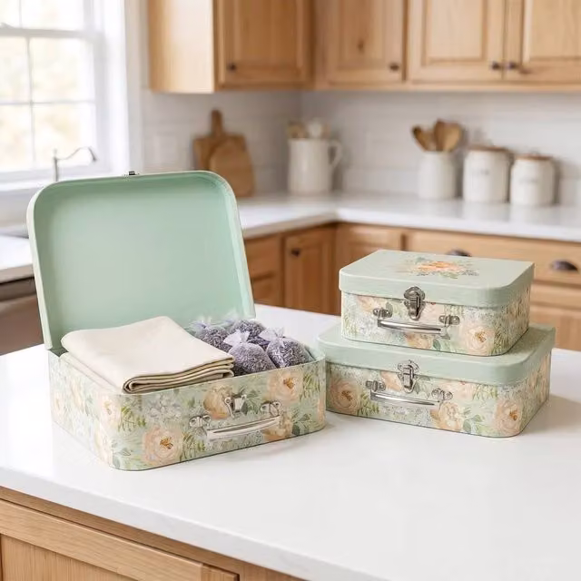 PAWNORA Decorative Green Cardboard Gift Box Set with Lids