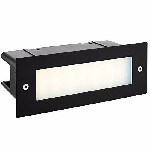 Loops IP44 LED Recessed Accent Light in Black and Stainless Steel, 3.5W Cool White, W/D/H: 225 x 85 x 85 mm – 1