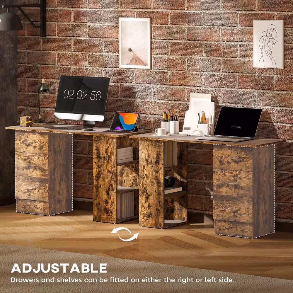 Wyld Haus Lomoto Writing Desk in Rustic Brown, W: 120 cm, H: 72 cm – 6