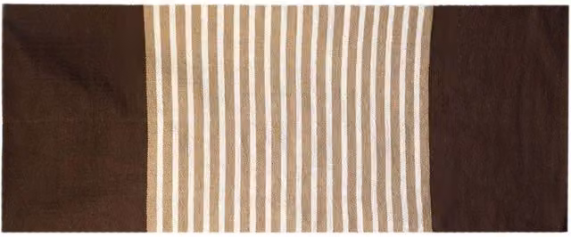 KDMD Woven Indian Cotton Striped Rug in Brown and Beige, W/D/H: 70 x 170 cm