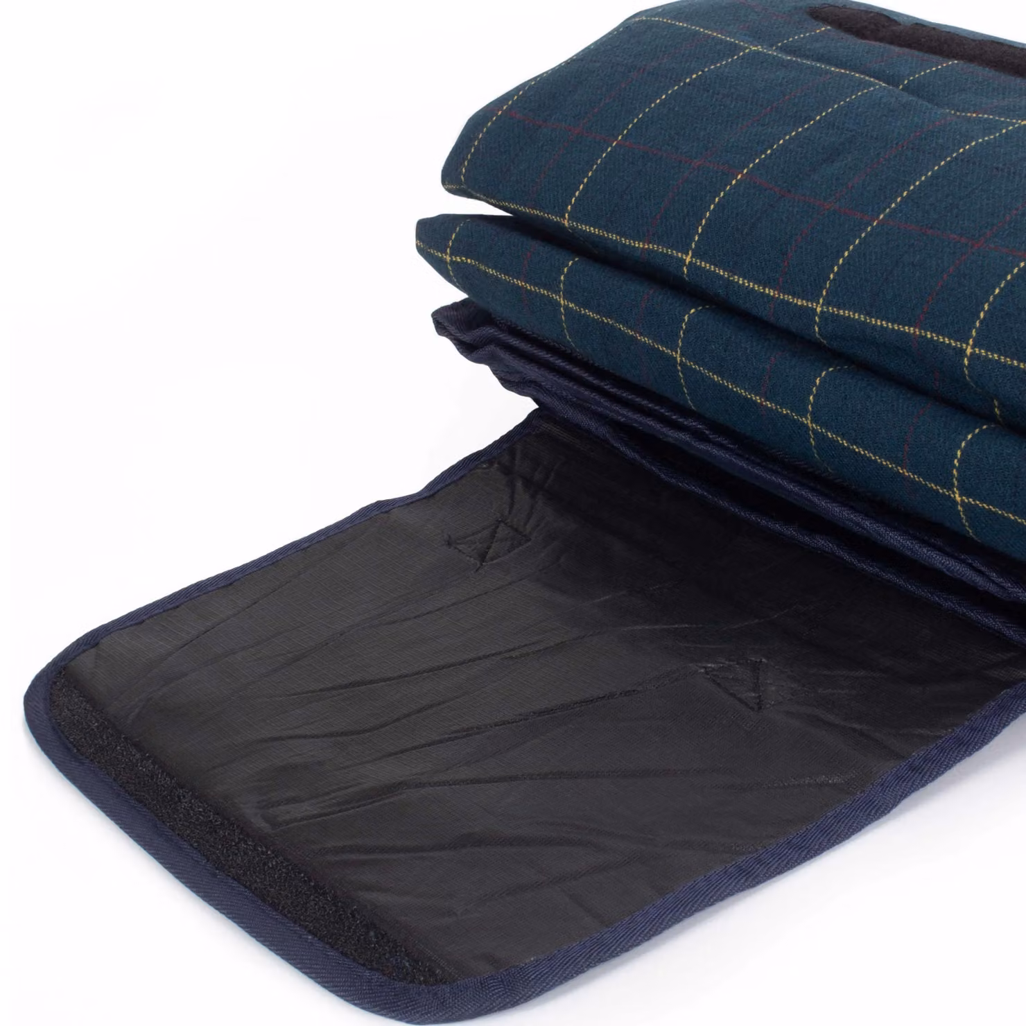 Red Hamper Luxury Blue Checked Picnic Blanket with Carry Bag – 3