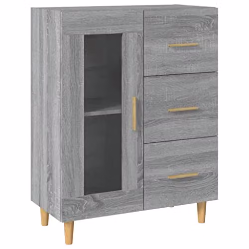 vidaXL Grey Sonoma Sideboard in Engineered Wood W/D/H: 69.5 x 34 x 90 cm