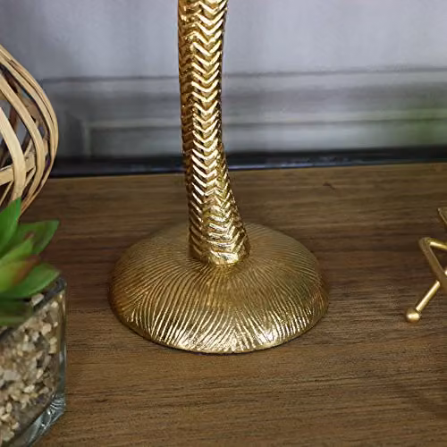Melody Maison Gold Metal Palm Tree Taper Candle Holder – 2