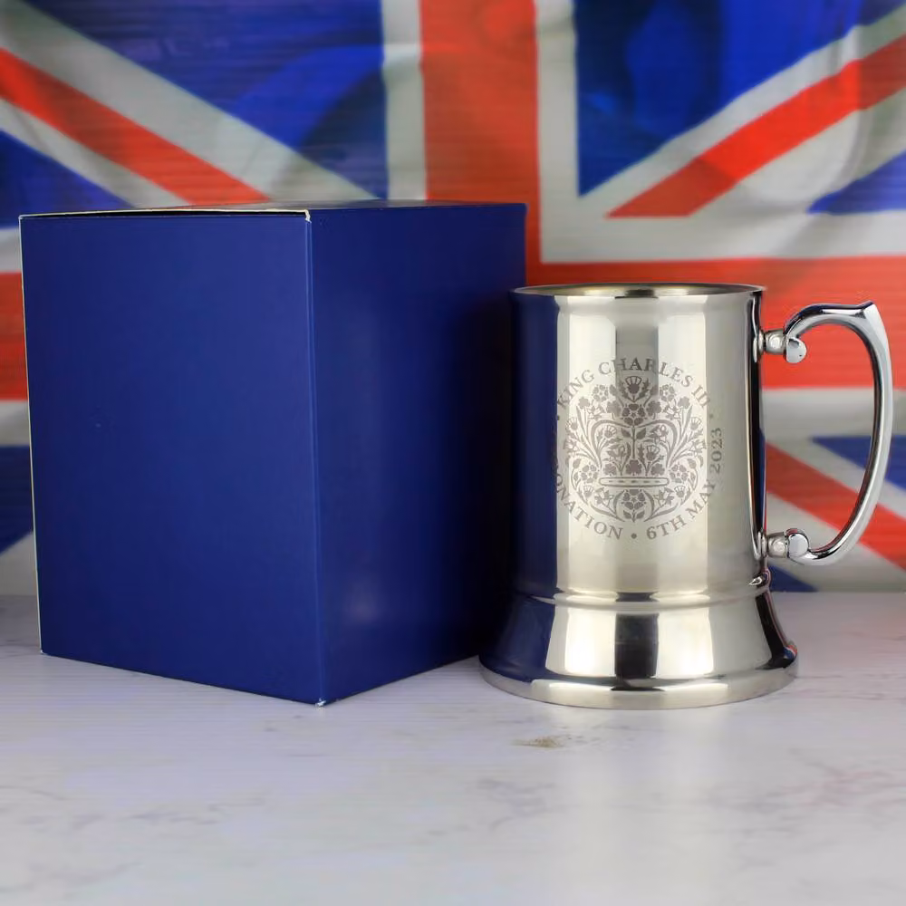 Uniqueful Personalised King Coronation Stainless Steel Tankard in Silver – 2