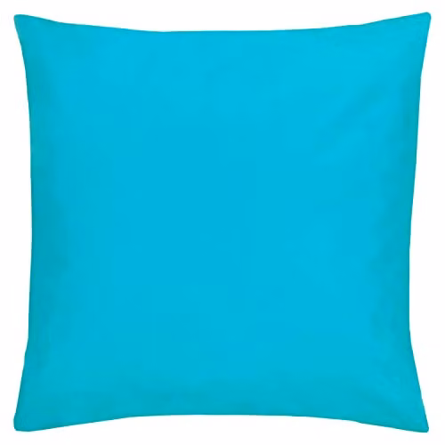 Riva Home Plain Square Outdoor Cushion in Blue Turquoise, W/D/H: 43 x 43 x 43 cm – 1