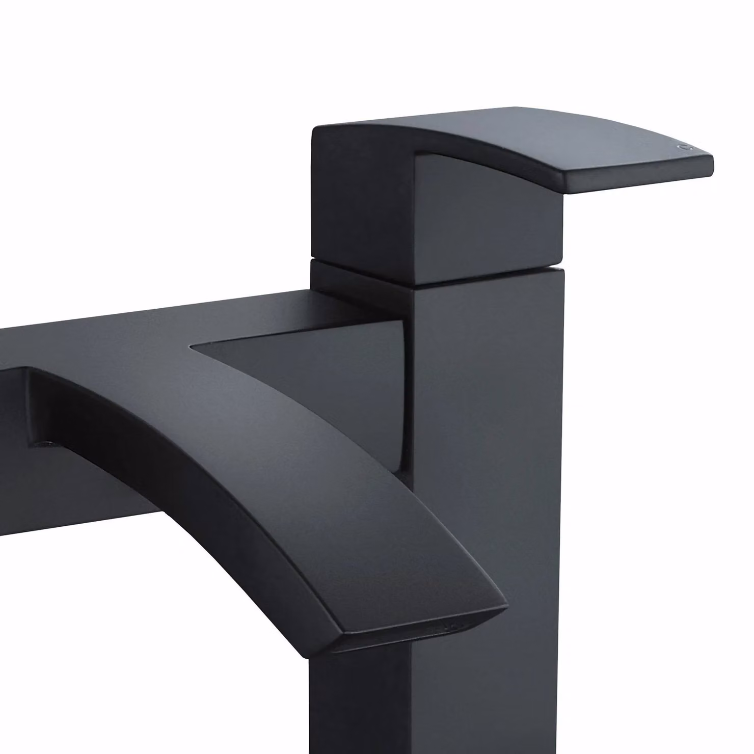 Tesa Nes Home Waterfall Bath Filler Tap, Basin Mixer Tap Set and Waste in Matt Black – 5