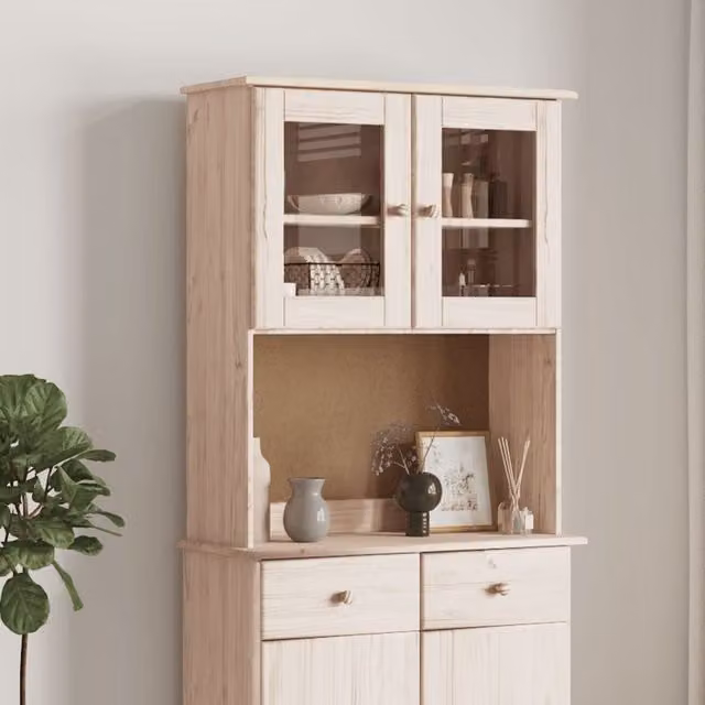 Berkfield Home ALTA Dresser Top in Brown Solid Wood Pine, W/D/H: 77 x 30 x 92 cm
