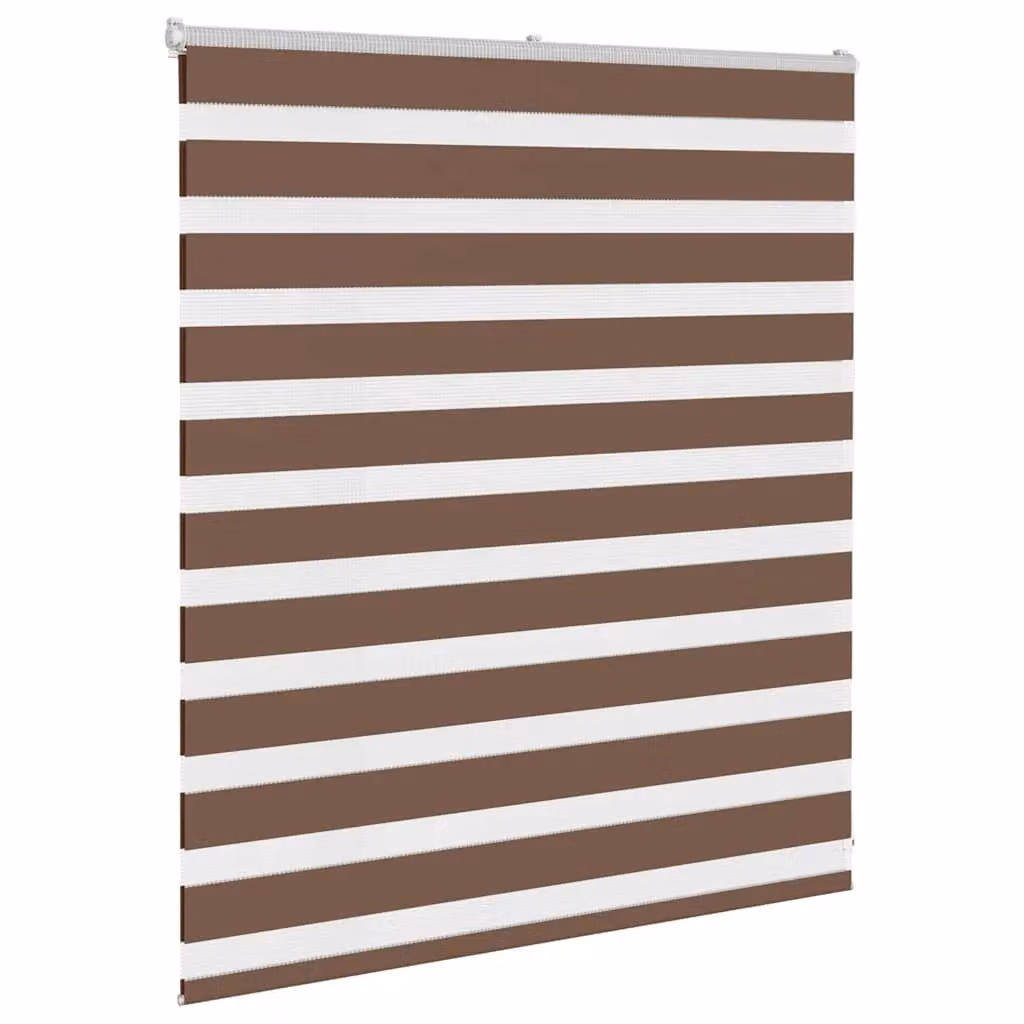 Berkfield Home Zebra Day and Night Blind in Brown Polyester, W: 130 cm, H: 100 cm – 3