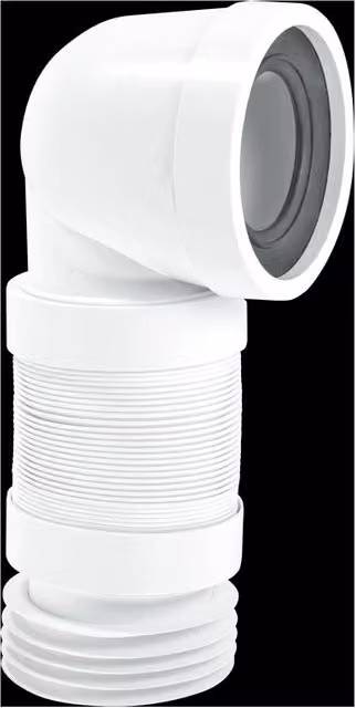 McAlpine 90 Degree Flexible WC Connector in White