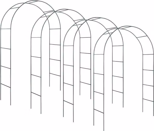 tectake Set of 4 Steel Garden Rose Arches in Green, W/D/H: 140 x 40 x 240 cm – 1