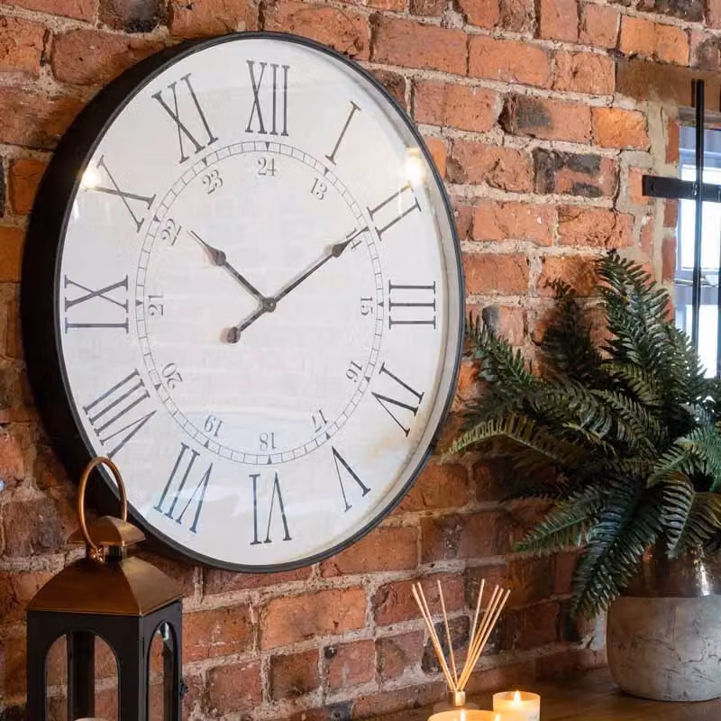 Love Lace Large Embossed Round Analog Wall Clock in White – 3
