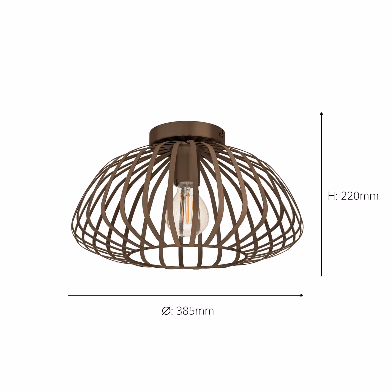 Eglo Espinal Modern Metal Ceiling Light in Brown and Bronze – 3