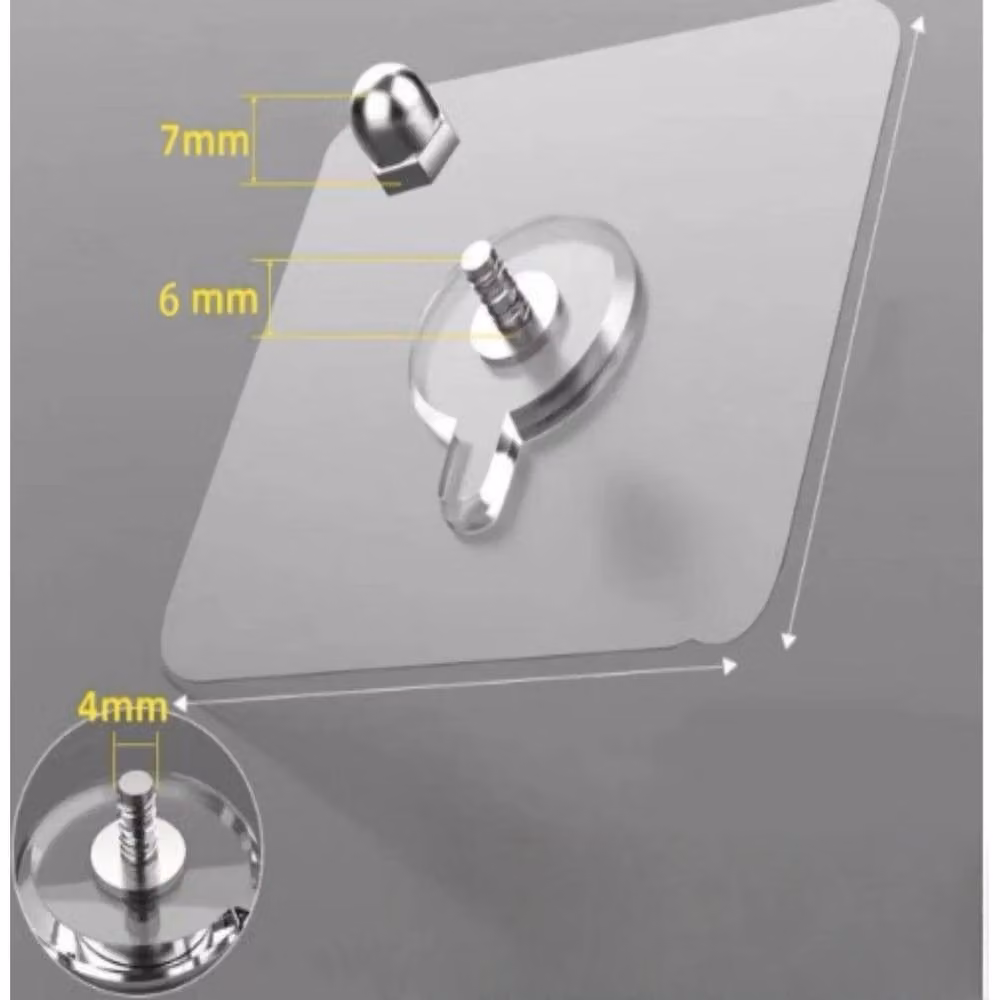 VOGREX 20-Piece Pack of Clear Seamless Punch-Free Wall Hooks for Photo Hanging – 2