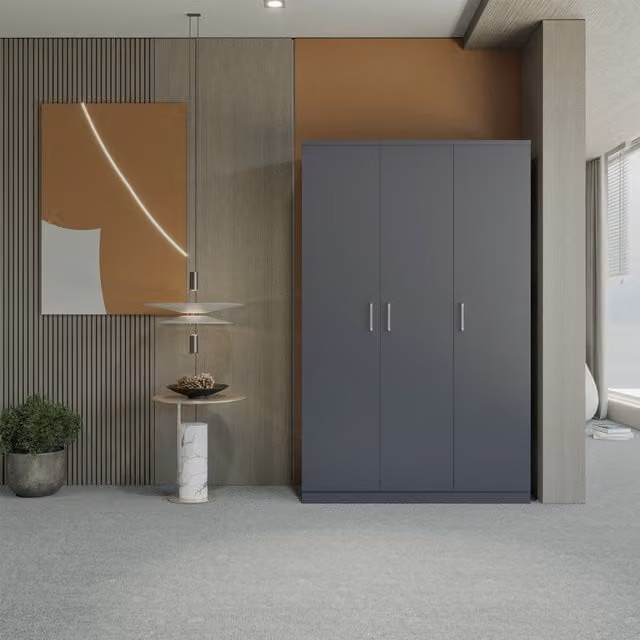 Seconique Dakota 3 Door Wardrobe in Matt Grey