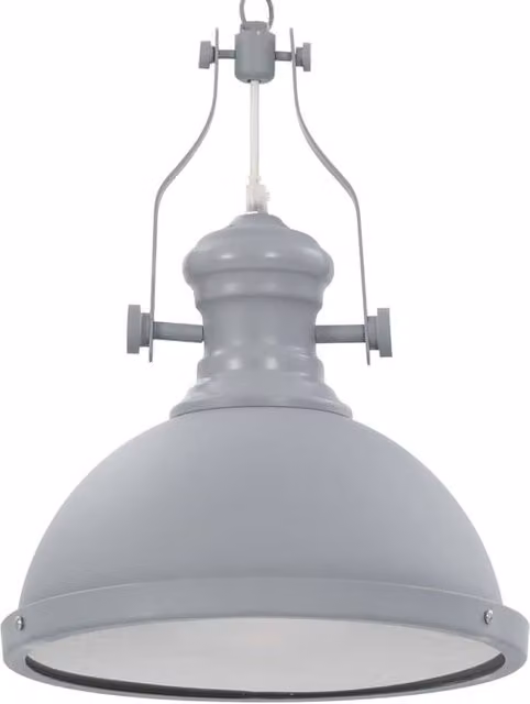 Berkfield Home Industrial Round Metal Ceiling Lamp in Grey with E27 Socket