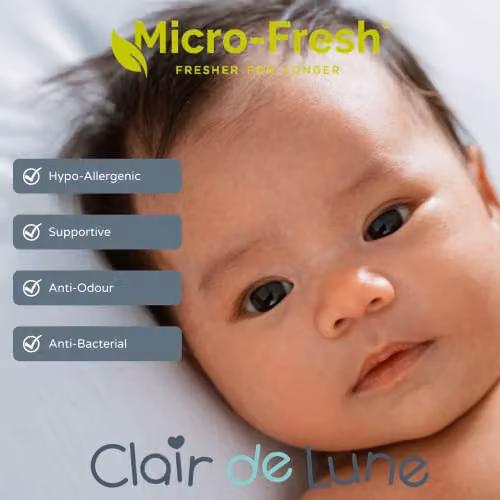 Clair de Lune 2 Pack Grey Micro-Fresh Antibacterial Cotton Jersey Fitted Cot Bed Sheets W/D/H: 137 x 67 cm – 2
