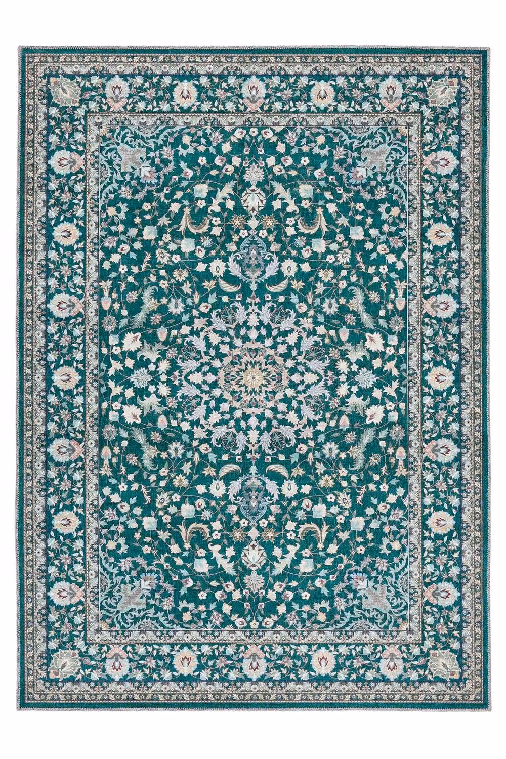 Origin's Washable Windsor Emerald Oriental Chenille Rug, Green, W: 120 cm, L: 170 cm – 1