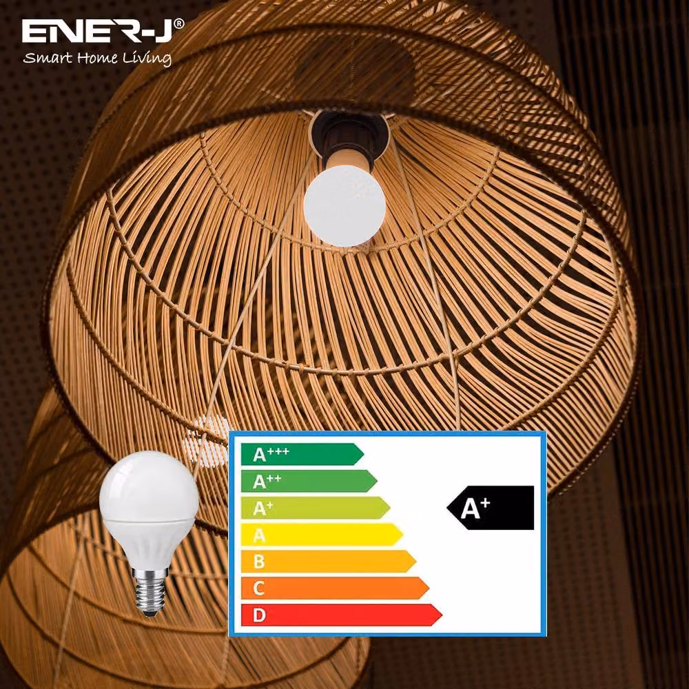 ENER-J Pack of 10 Warm White 4W LED Golf Bulbs, E14 P45, 3000K, White – 2