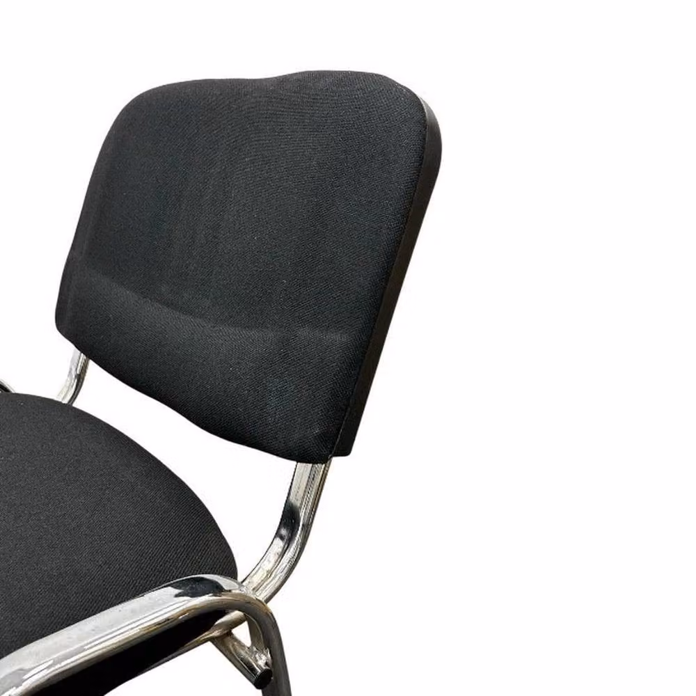 NESTLUNE Black Fabric ISO Conference Chairs with Cantilever Metal Base – 3