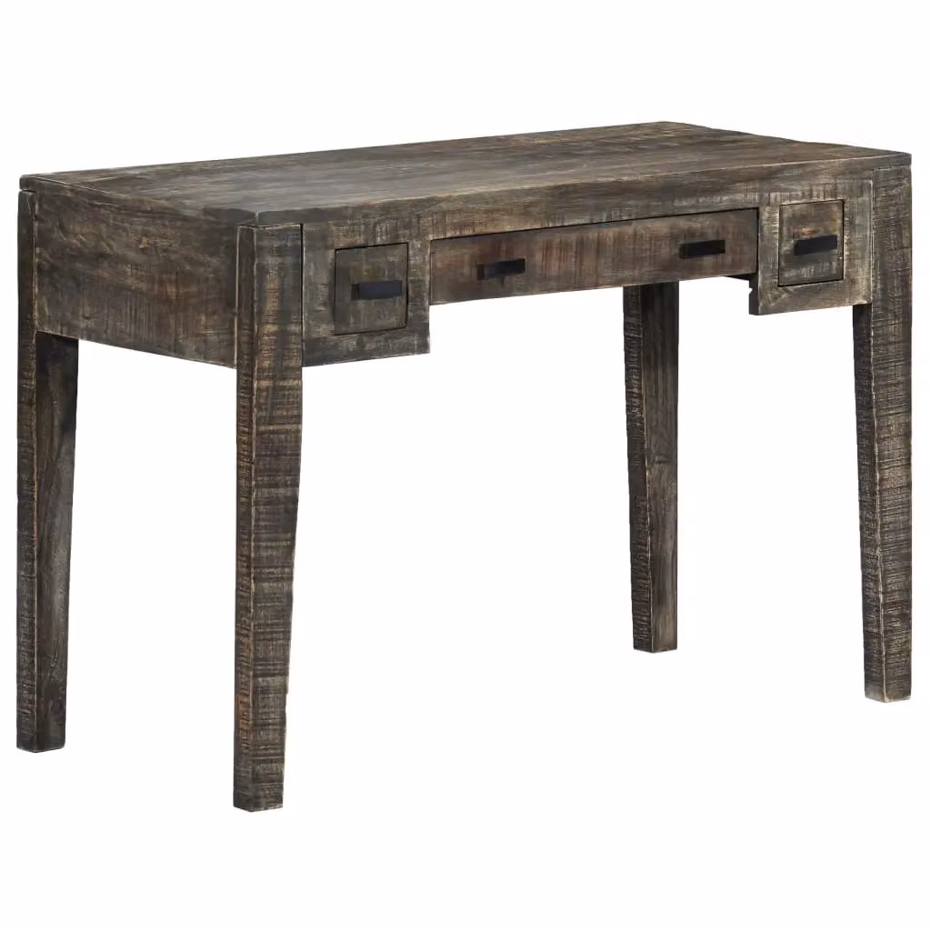 Berkfield Home Black Solid Mango Wood Writing Desk, W/D/H: 110 x 50 x 75 cm – 2