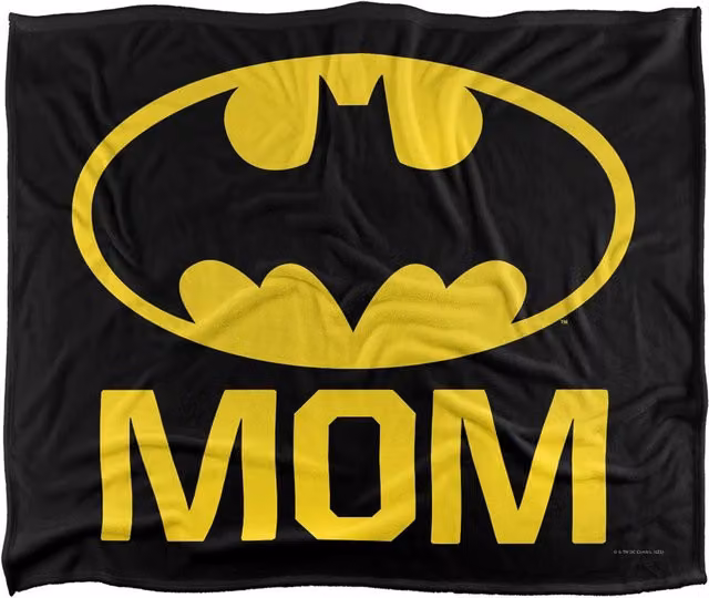 Batman Bat Mom Officially Licensed Silky Touch Super Soft Fluffy Throw Blanket, White, W: 152 cm, D: 127 cm – 1