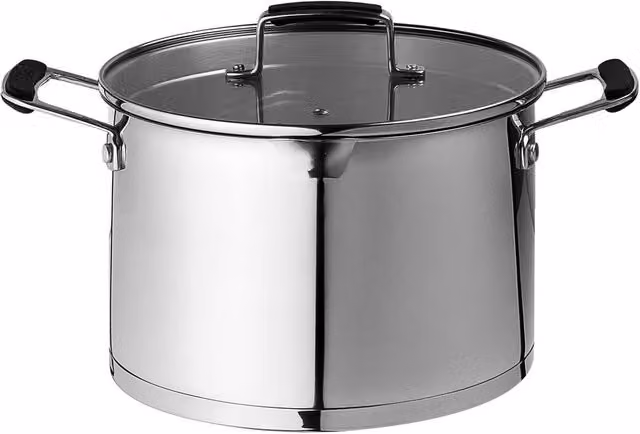 Prochef Stainless Steel Stockpot with Glass Lid, Silver, W/D/H: 24 x 24 x 16.6 cm – 6
