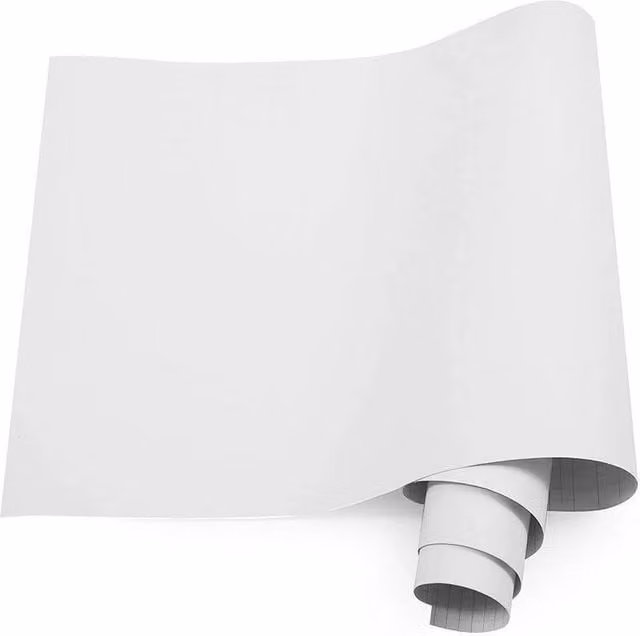 PAWNORA White Matte Self Adhesive Wallpaper, W: 61 cm, L: 10 m