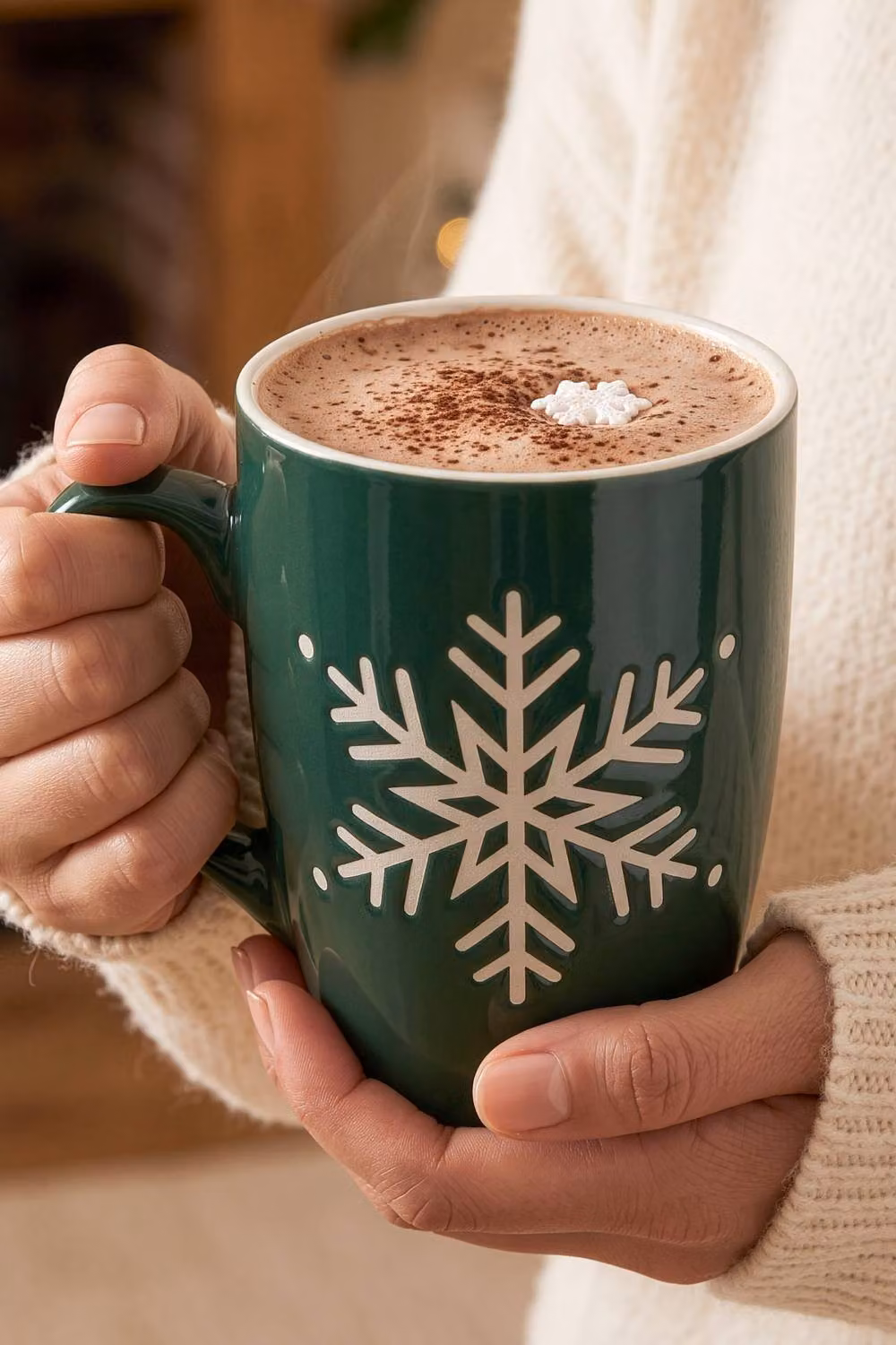 Dibor Snowy Forest Couple Stoneware Mugs in Green and White, Set of 2 – 4