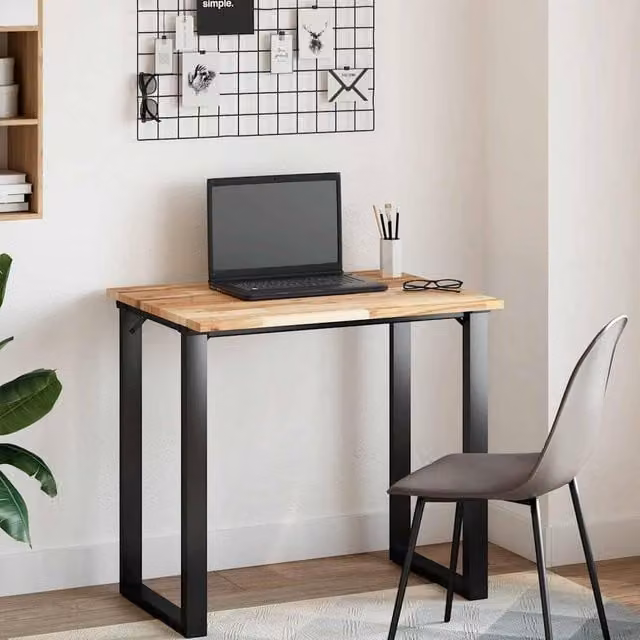 Berkfield Home Untreated Solid Wood Acacia Desk Top in Brown, W/D/H: 100 x 60 x 2 cm – 1