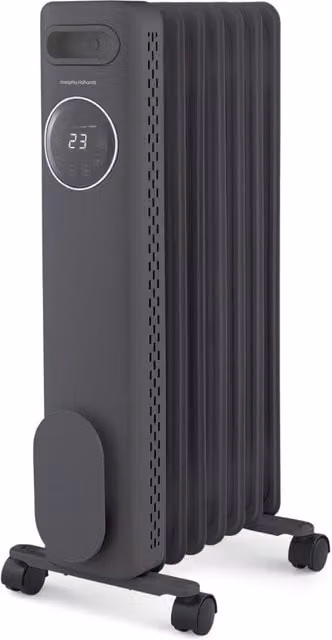 Morphy Richards HeatFlux 1.5kW Digital Oil Filled Radiator with Remote Control, Grey – 1