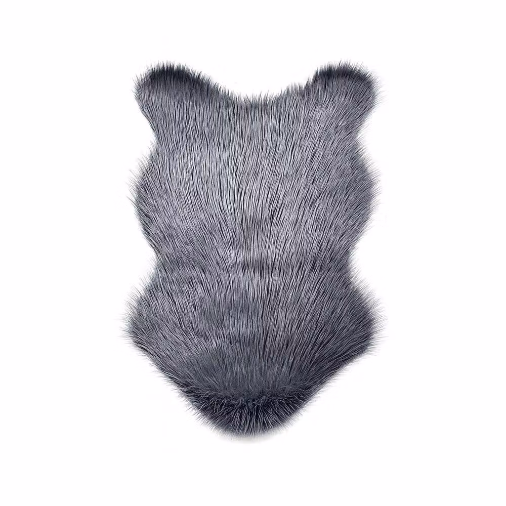 Voltico Faux Fur Sheep Rug in Grey and Silver, W: 91 cm, D: 58 cm – 2