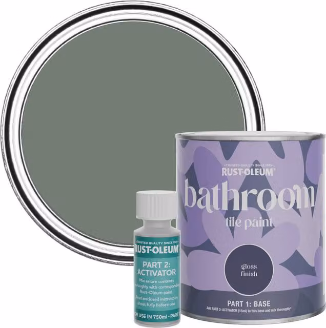 Rust-Oleum Bathroom Tile Paint in Serenity Green Gloss Finish, 0.75 l
