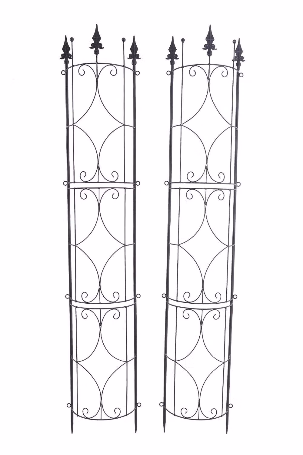 Garden Sanctuary 2 Pack of Black Metal Garden Trellis Racks for Potted Climbing Plants – 3
