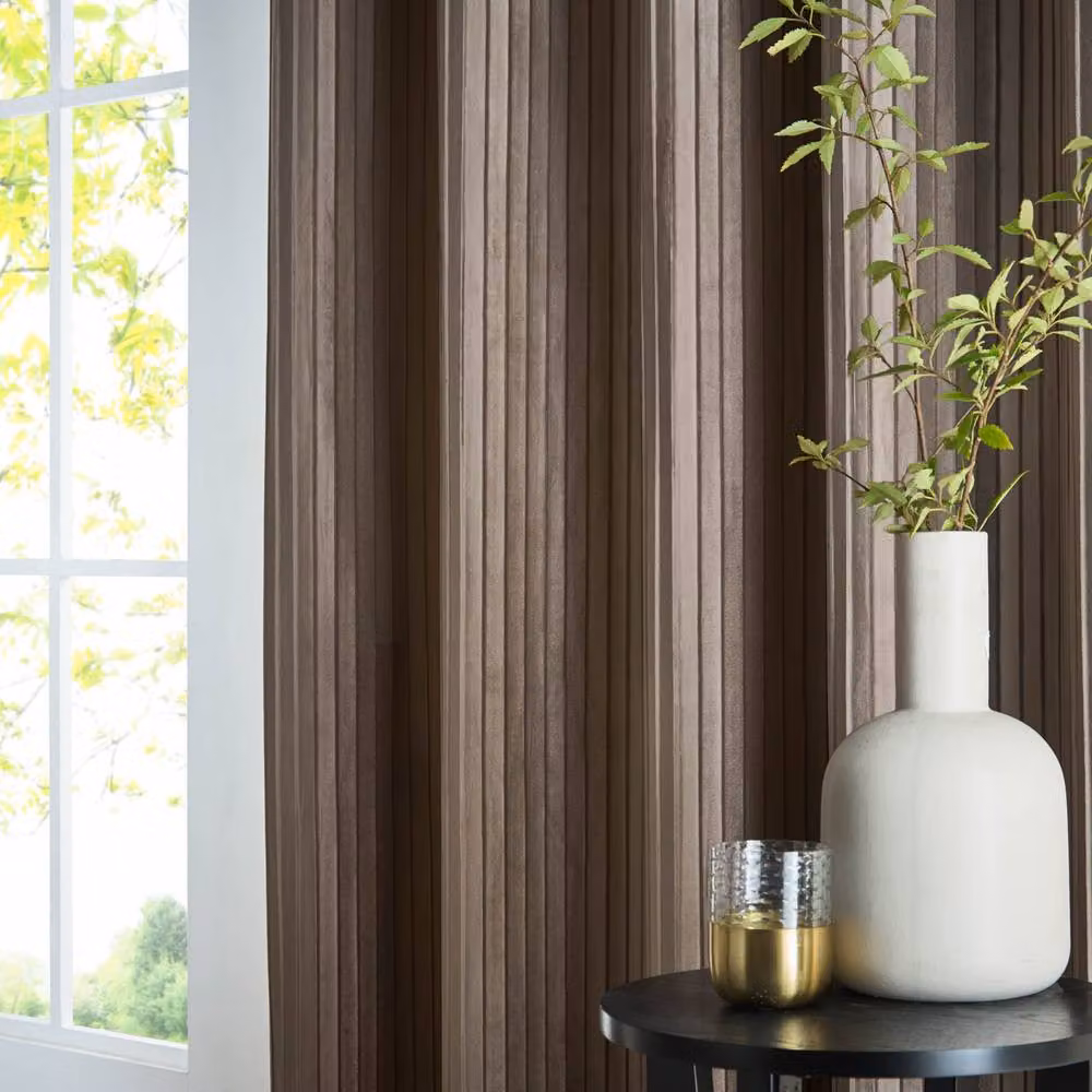 Paoletti Corinthian Velvet Room Darkening Eyelet Curtains, Brown, Width: 229 cm, Drop: 229 cm – 3